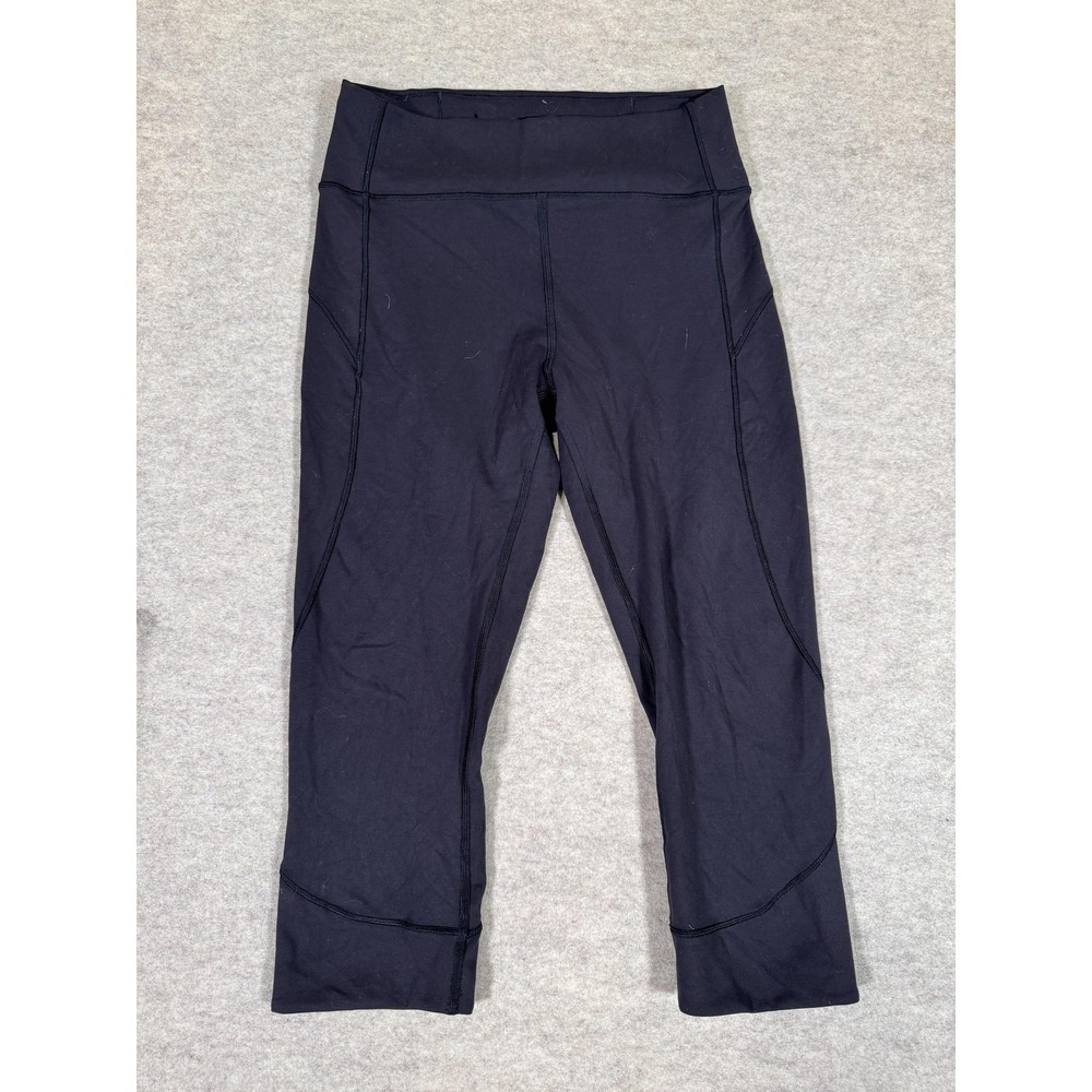 Lululemon Leggings Womens 8 Black Capri High Rise Pockets Yoga Athletic Gym